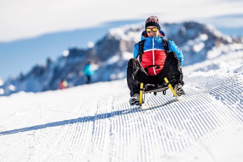 Sledding on Jochgrimm ridge
