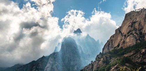 Cliffs in clouds
