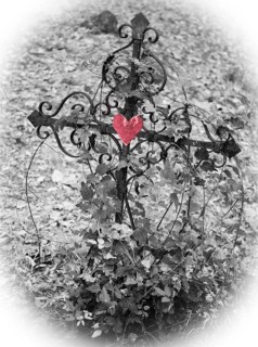 Iron cross with red heart