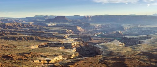 Rock formations of the White Rim on the Green River Overlook