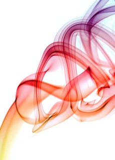 Colourful smoke from an incense stick or joss stick