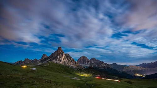 Gusela mountain in a night with clouds