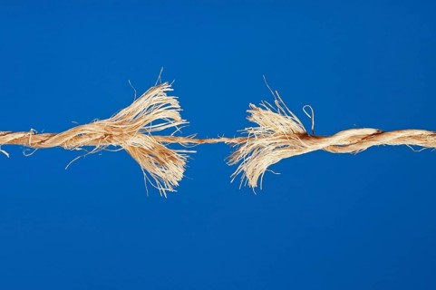 String stretched to the breaking point