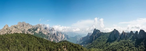 Panoramic view over a valley