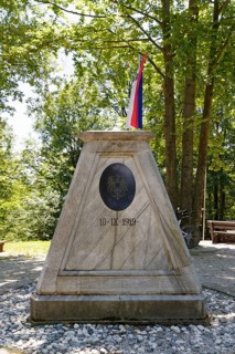 Boundary stone at the border triangle of Slovenia
