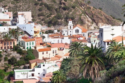 Houses in the village of Vallehermoso