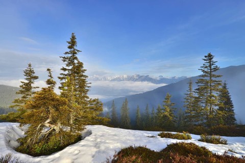 Mountain landscape with snow