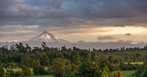 Puyehue volcano in the evening light