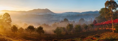Sunrise over the valley of Kalaw