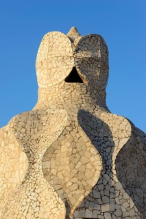 Sculpted ventilation shaft on the roof of Casa Mila
