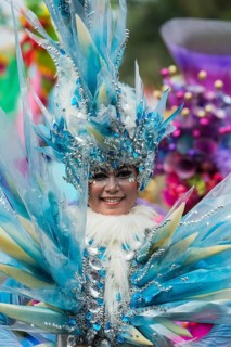 Elaborate costume at the Jember Fashion Festival