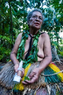 Traditionally dressed old lady