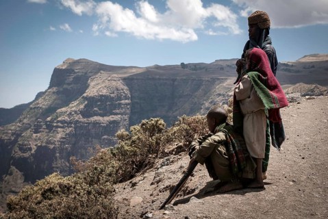 Shepherds in Simien Mountains National Park