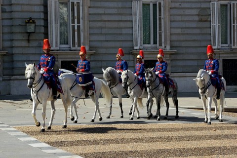 Royal Guards on horseback in front of the Royal Palace