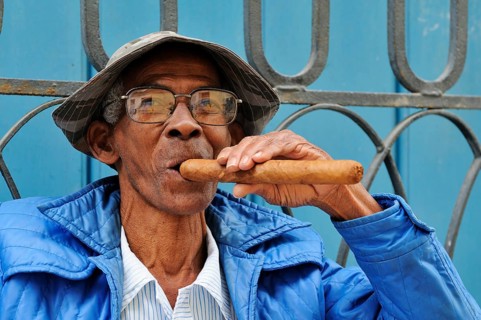 Man smoking a cigar