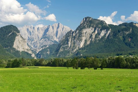 View from Weng in the Gesause range across the Enns valley onto the mountains