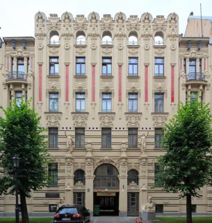 Art Nouveau facade of the house Alberta iela 2a or Albert Street 2a