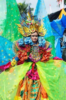 Elaborate costume at the Jember Fashion Festival