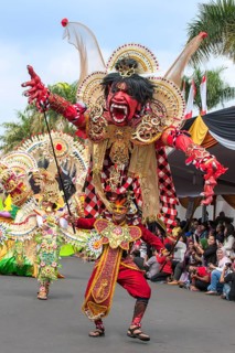 Elaborate costume at the Jember Fashion Festival