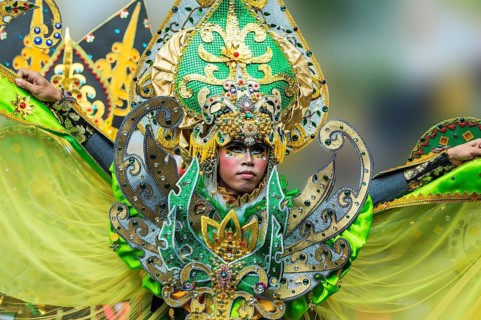 Elaborate costume at the Jember Fashion Festival