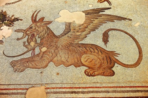 6th century Byzantine Roman mosaic of a mythical griffin