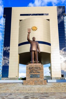Independence Memorial Museum with statue of founding father Dr. Sam Nujoma