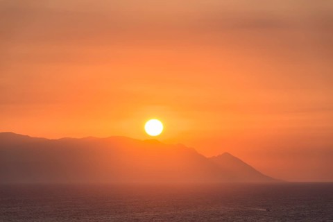 Sunset on the Greek island of Samos
