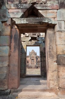 View through the archways and galleries