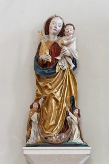 Statue of Mary and the Child with the moon under her feet