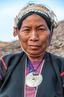 Traditionally dressed woman from the Akha people