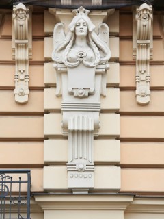 Sculpture of a winged woman