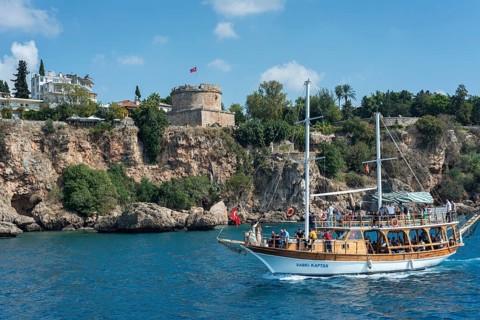 Excursion boat in the Gulf of Antalya