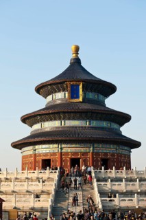 Round temple for harvest prayers on marble terrace