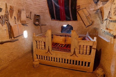 Bed in a Trullo-mud house