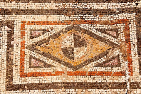 4th century geometric floor mosaic from the late Roman Jewish synagogue of Sardis