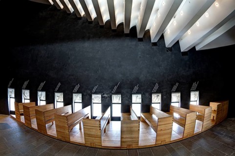 Interior of the Capella Santa Maria degli Angeli by architect Mario Botta