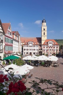 Marketplace with twin houses and Cathedral of St. John the Baptist