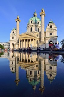 Baroque Karlskirche church designed by Johann Bernhard Fischer von Erlach