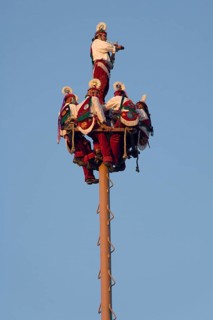 Voladores performing at a village festival