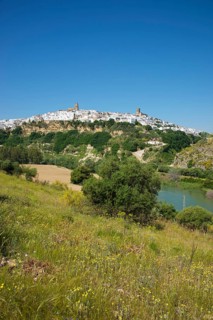 View over the Rio Guadalete on the old town of Arcos de la Frontera