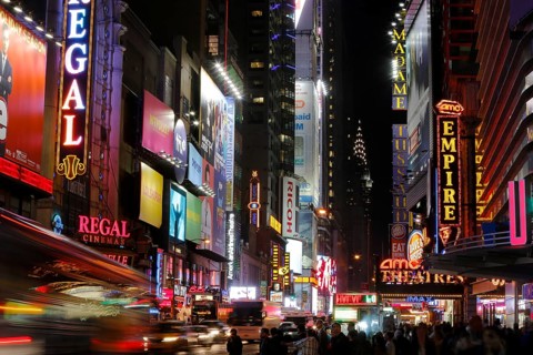 Neon signs of W 42nd Street