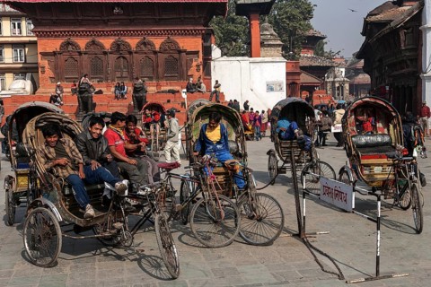 Cycle rickshaws on Durbar Square