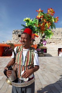 Tea vendor in traditional dress