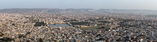 Panoramic view of the city of Jaipur from Nahargarh Fort
