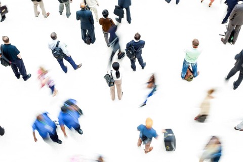 Commuters waiting at Waterloo Station