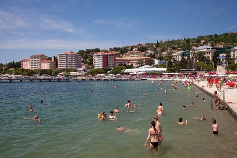 Bathers on the coast
