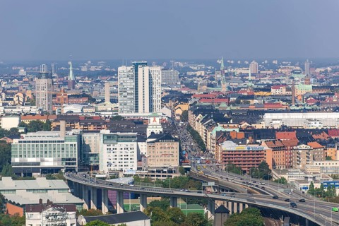 View across the town centre of Stockholm