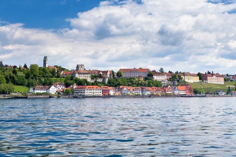 Old town with Burg Meersburg castle and palace