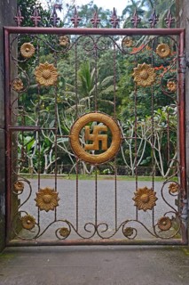 Gate with swastika