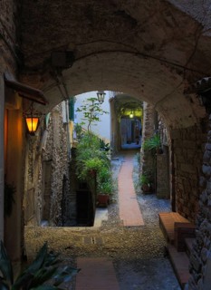 Illuminated alleyway